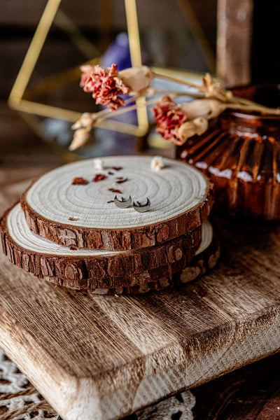 Mini Crescent Moon Stud Earrings