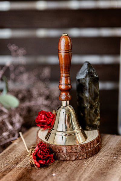 Brass Bell with Wood Handle